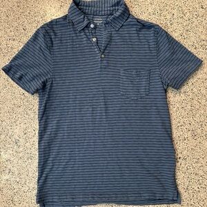 J.Crew Navy Striped Polo Shirt – Classic Cotton Men's Medium